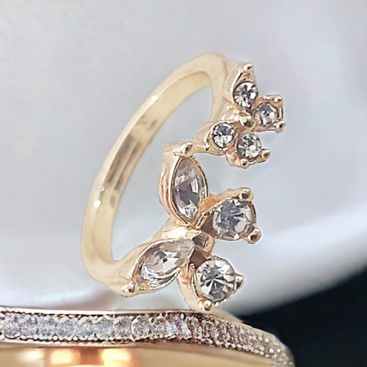 Modern Kelebek Tasarım Ayarlanabilir Yüzük Gold Renk