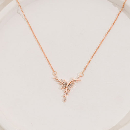 Zirkon Taşlı Kelebek Tasarım Rose-Gold